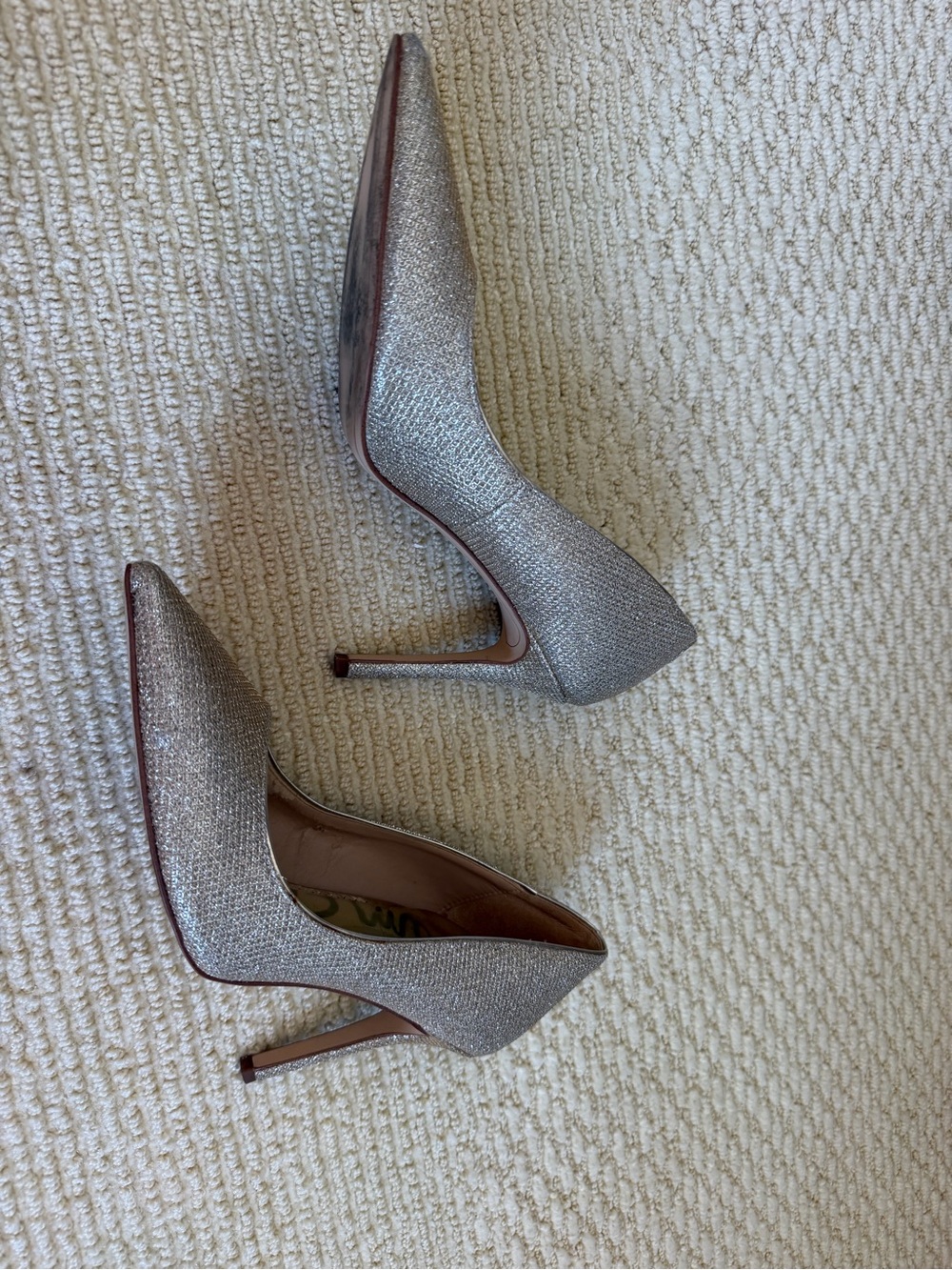 Sam Edelman Gold Glitter Pointed Toe Stiletto Pumps - Women's